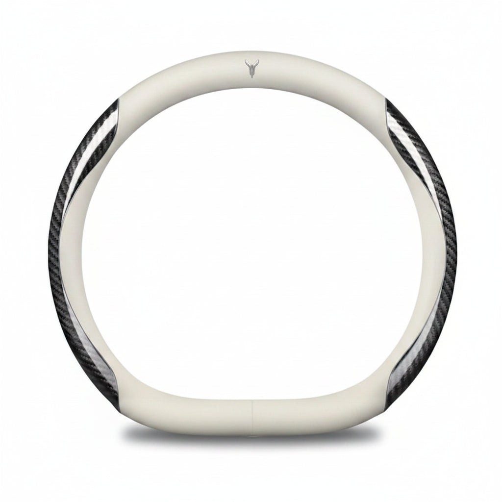 VOYAH Carbon Fibre Leather Steering Wheel Cover - Round Shape / Dark Grey
