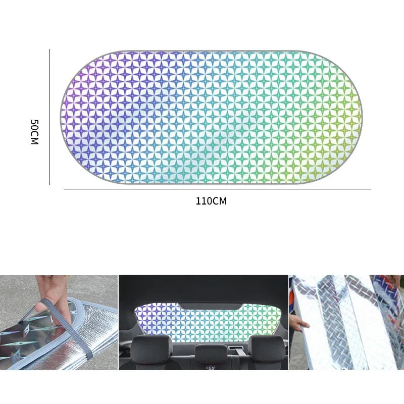 Universal Folding Car Rear Window Sun Shade with Suction Cups - B STYLE