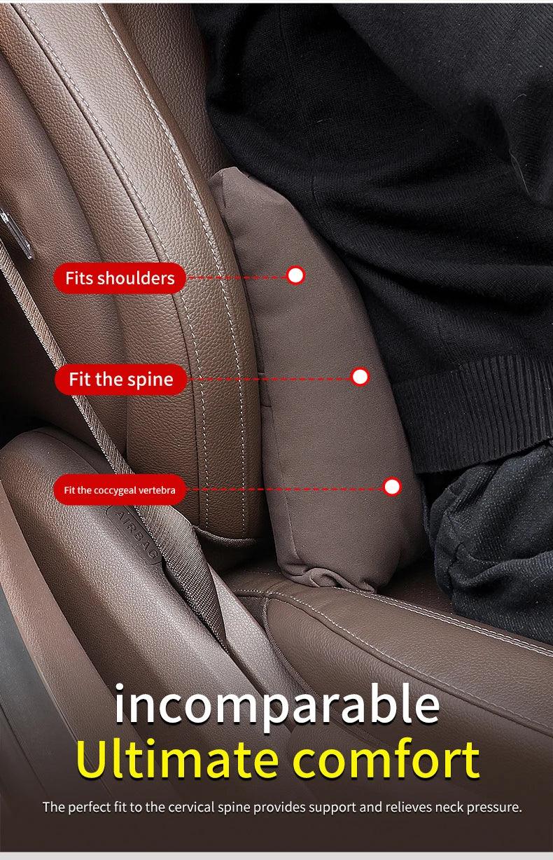 Hyundai N Line Soft Car Neck Headrest & Lumbar Support Pillow - Black Headrest