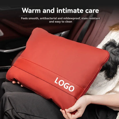 Custom Logo Car Blanket Pillow Dual-Purpose Folding Waist Cushion