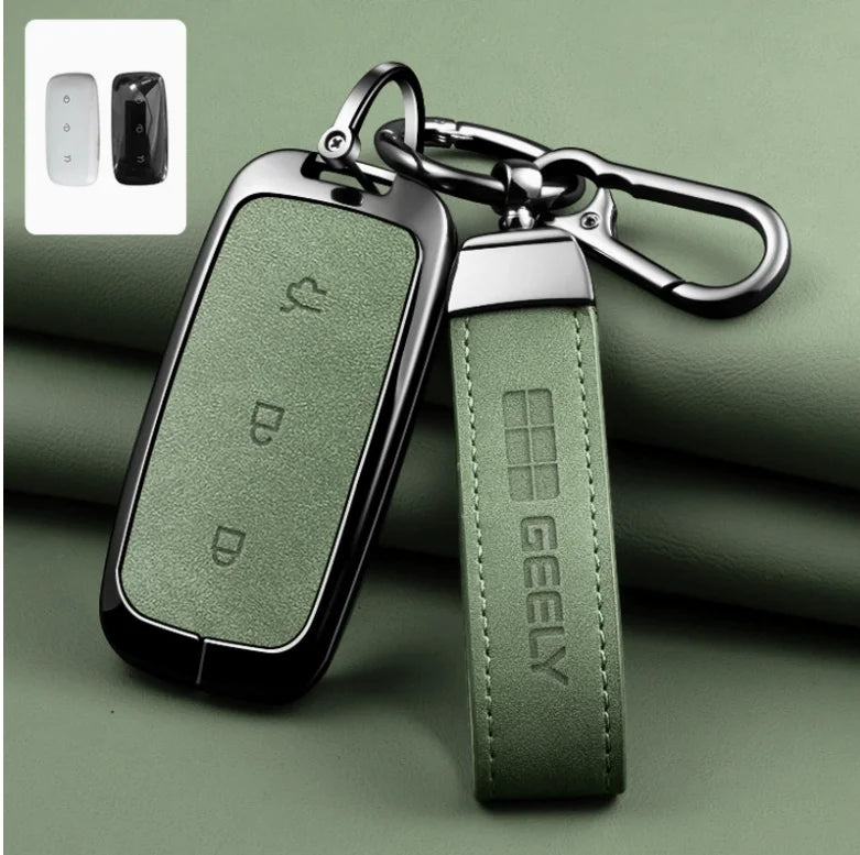 Zinc Alloy Leather Key Case Cover For Geely Galaxy EX5 E5 L6 L7