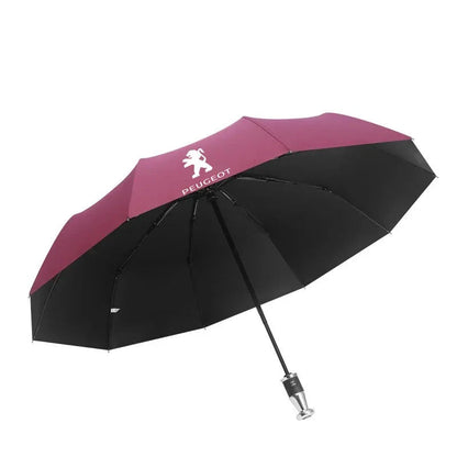 Peugeot 206 207 208 301 307 308 406 408 508 607 2008 3008 4008 5008 RCZ Rifter Car Automatic Folding Windproof Sunshade Umbrella - Red