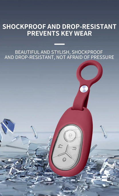 Geely EX2 Proton e.MAS 5 liquid silicone key cover - button cutout detail
