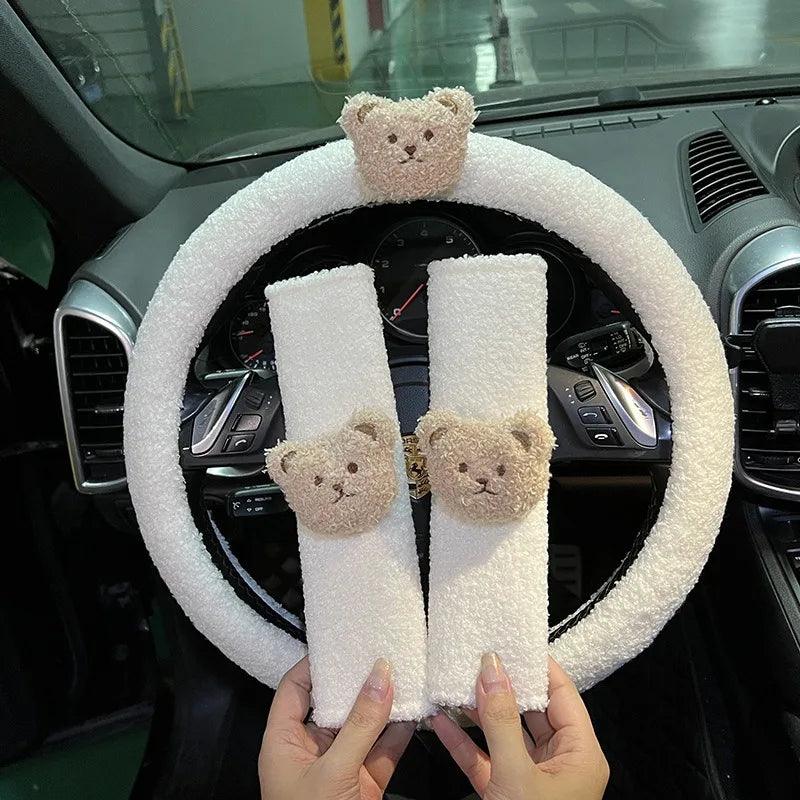 2pcs Cartoon Bear Seat Belt Shoulder Pad Covers Kids Safety Cushion