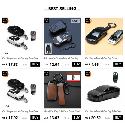 Audi Car-Shaped Key Fob Cover – A4, A5, Q5 & More