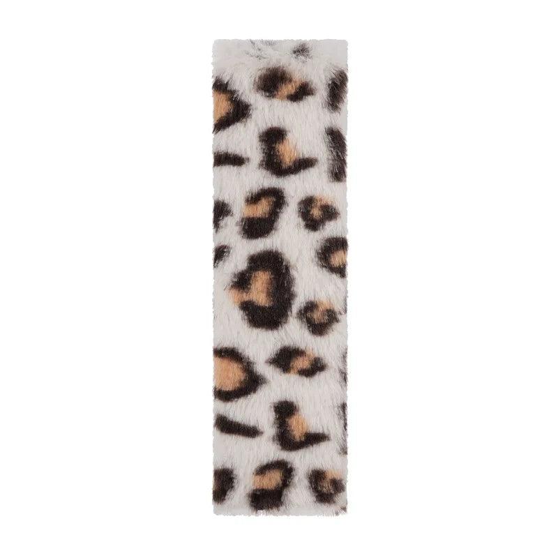2pcs Leopard Print Plush Seat Belt Shoulder Pads Car Safety