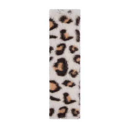 2pcs Leopard Print Plush Seat Belt Shoulder Pads Car Safety