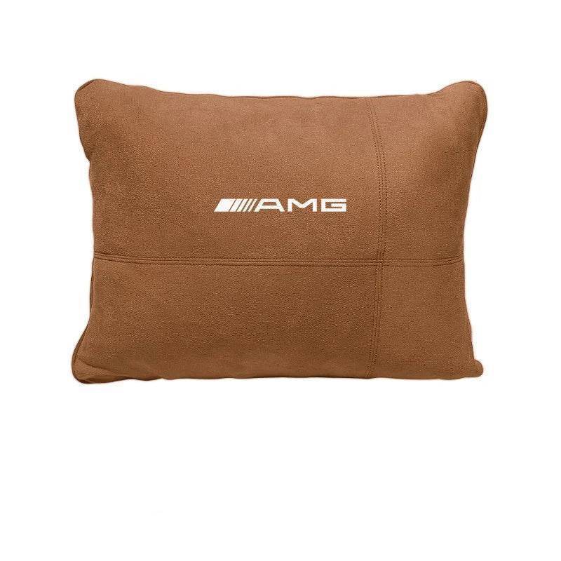 Car Headrest Lumbar Rest Cushion Neck Support Neck Pillow For Mercedes-Benz AMG A C E S V Class Sprinter GLC ML SLK CLS GLA GLK - Cognac