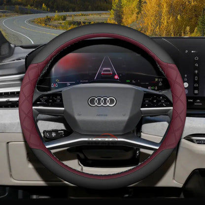 Leather Car Steering Wheel Cover for Audi Q3 Q5 A3 A5 RS3 Q7 A6 SQ5 S3 A5L 2025 2026 Accessories