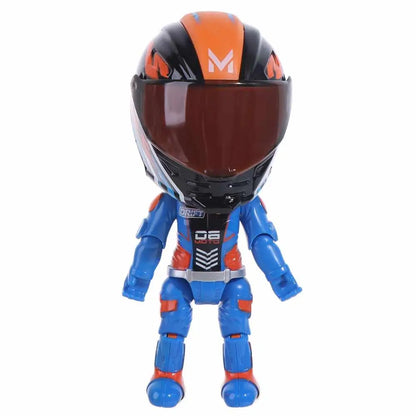 Alloy Deformation Motorcycle Rider Doll Action Figure with Movable Limbs