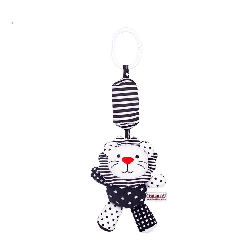 Baby Hanging Rattle Toy – Rainbow Plush Mobile for Stroller & Crib - Elephant