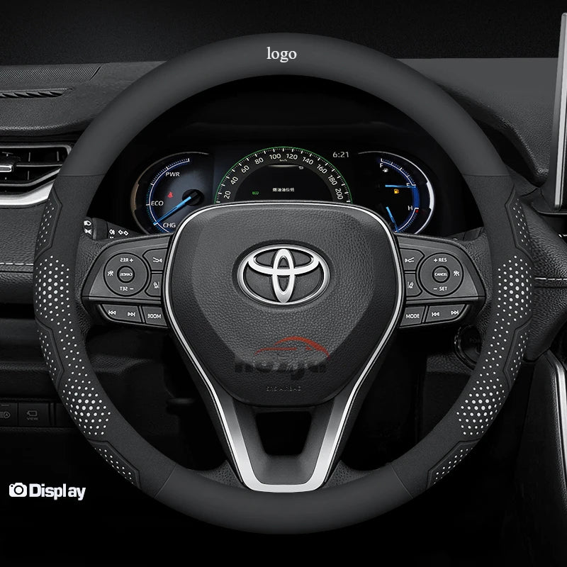 Toyota Carbon Fiber Leather Steering Wheel Cover