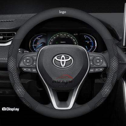 Toyota Carbon Fiber Leather Steering Wheel Cover