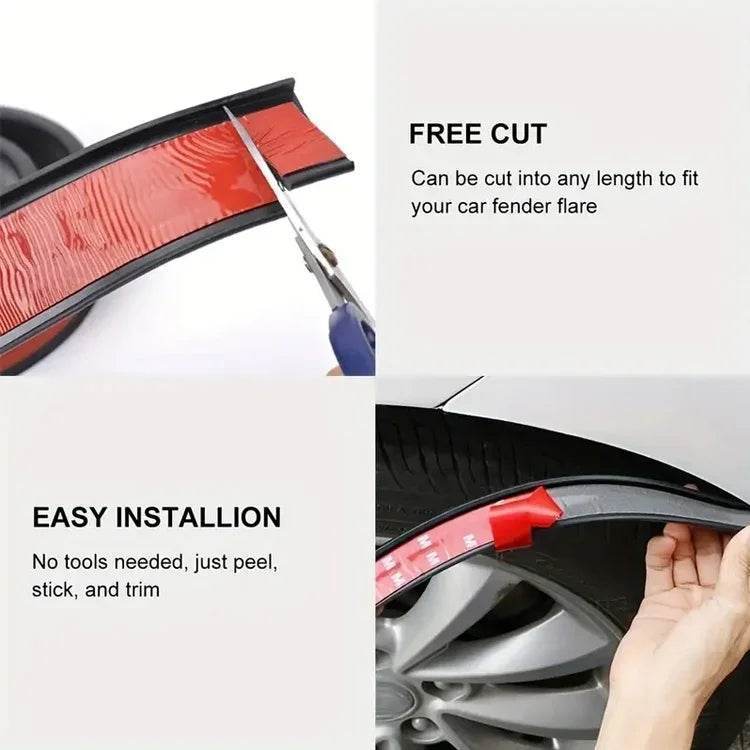 Carbon Fiber Style Car Wheel Fender Arches – Universal Decorative Lip Protectors - 3.5CM-Carbon fiber
