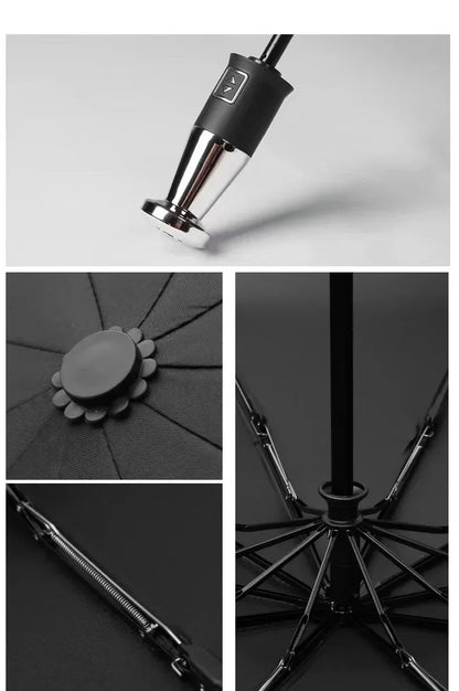 Peugeot 206 207 208 301 307 308 406 408 508 607 2008 3008 4008 5008 RCZ Rifter Car Automatic Folding Windproof Sunshade Umbrella - Blue