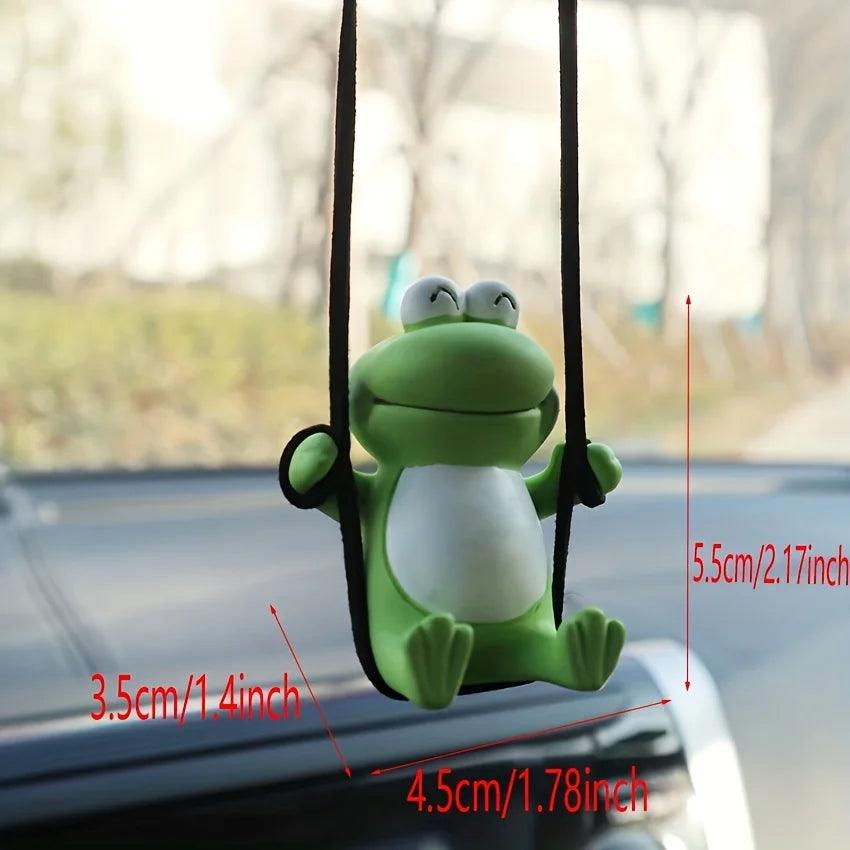 Swinging Frog Car Pendant - Gypsum Fragrance Rearview Mirror Ornament