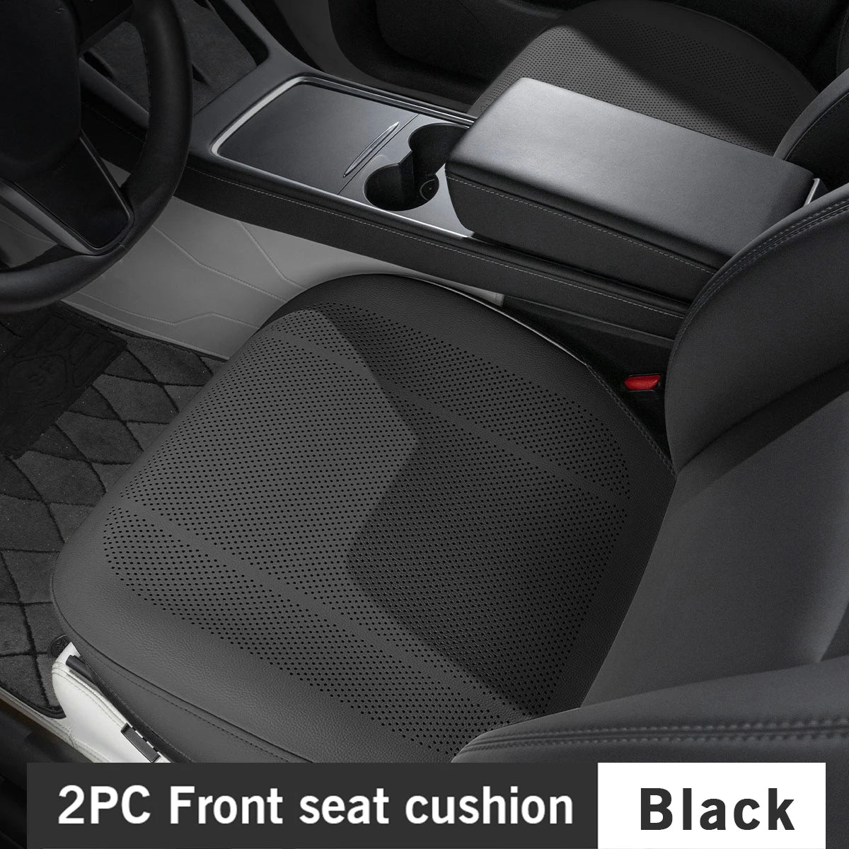 Tesla Car Seat Covers – Full Surround Nappa Leather, Breathable & Sweatproof All Seasons - 1PC White Front