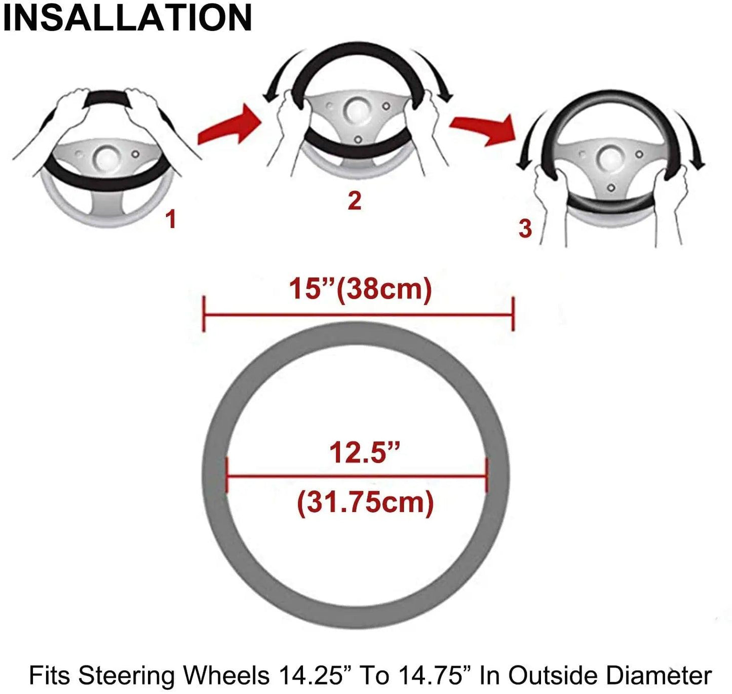 Diamond Crown Plush Steering Wheel Cover Winter Fur Auto Accessory