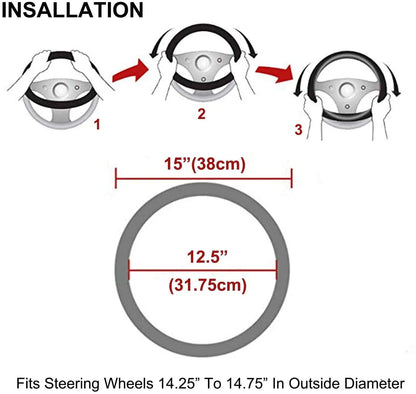 Diamond Crown Plush Steering Wheel Cover Winter Fur Auto Accessory