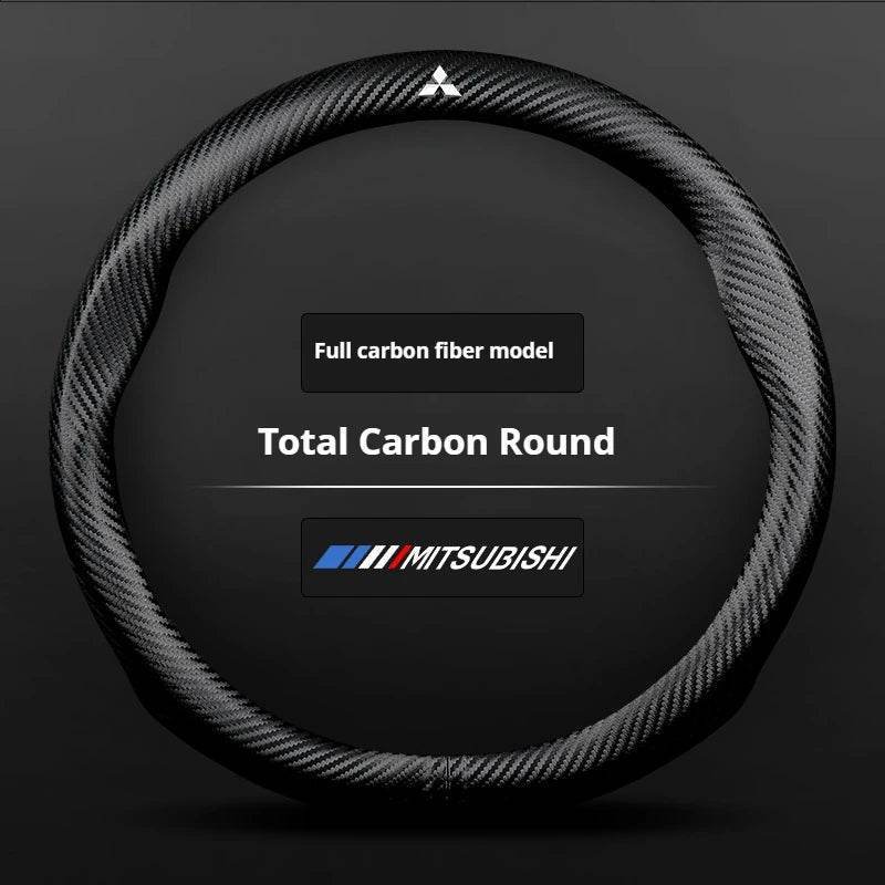 Mitsubishi Leather Steering Wheel Cover – Outlander, Pajero, ASX, Lancer EX, Evolution X, L200, Triton, RALLIART, Colt - Total Carbon