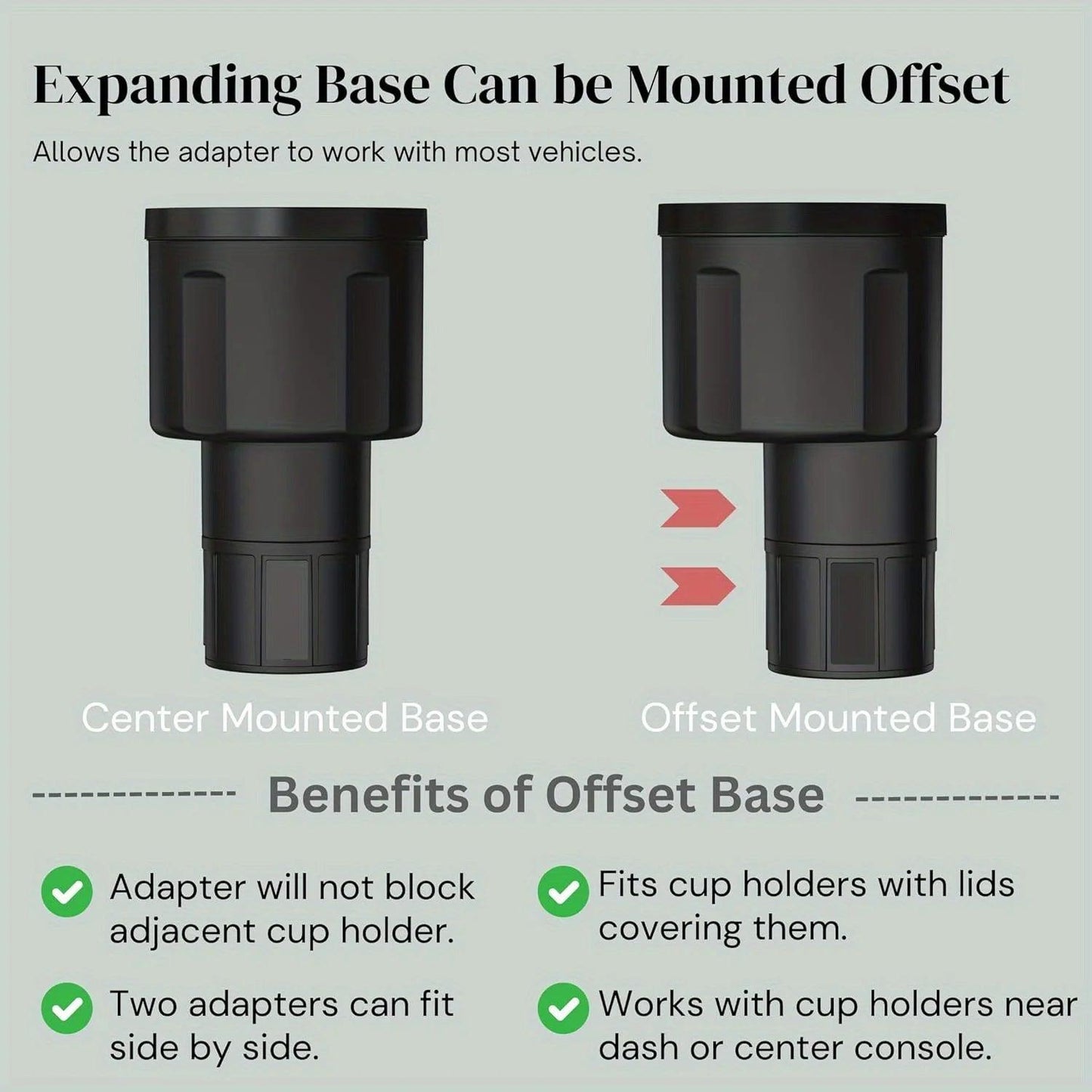 Adjustable Car Cup Holder Extender - Expandable Insert Adapter