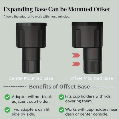 Adjustable Car Cup Holder Extender - Expandable Insert Adapter