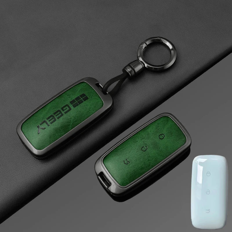 Metal Leather Car Key Case Cover for Geely Proton Vehicles