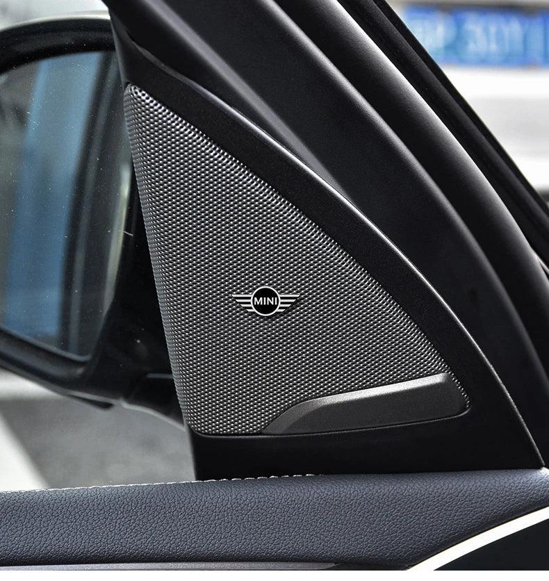 5Pcs/10Pcs Mini Aluminum Car Decorative Stickers For MINI Cooper R56 F56 R50 JCW Cabrio Aceman Countryman Clubman WORKS Roadster - 5pcs MINI