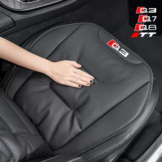 Leather Car Seat Cover Universal Four Seasons Car Front/Rear Seat Cushion for Audi Q3 Q7 Q8 TT Chair Protector Pad Accessories