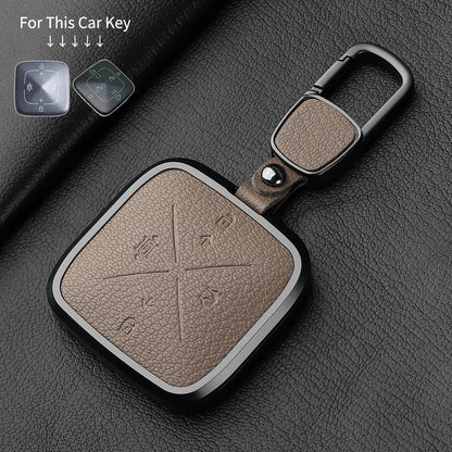 8 Button Aluminum Goatskin Key Case Cover for Zeekr X 001 009