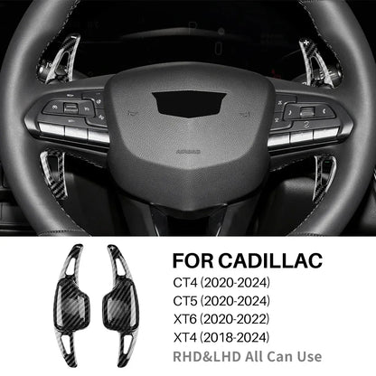 Car Steering Wheel Shift Paddle Shifter For Cadillac CT4 CT5 XT6 XT4 2018 2019 2 - carbon fiber / ABS / for XT4 18-24