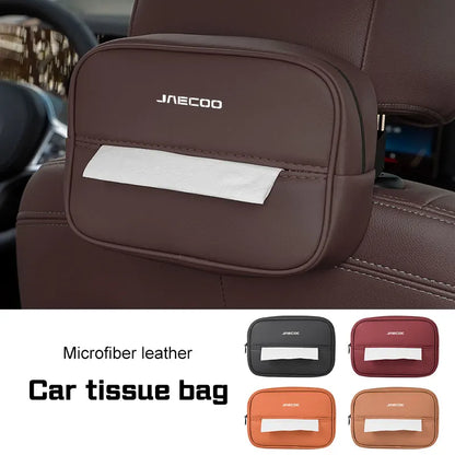 Leather Tissue Box Holder Car Seat Back Organizer Chery Jaecoo J7 J8