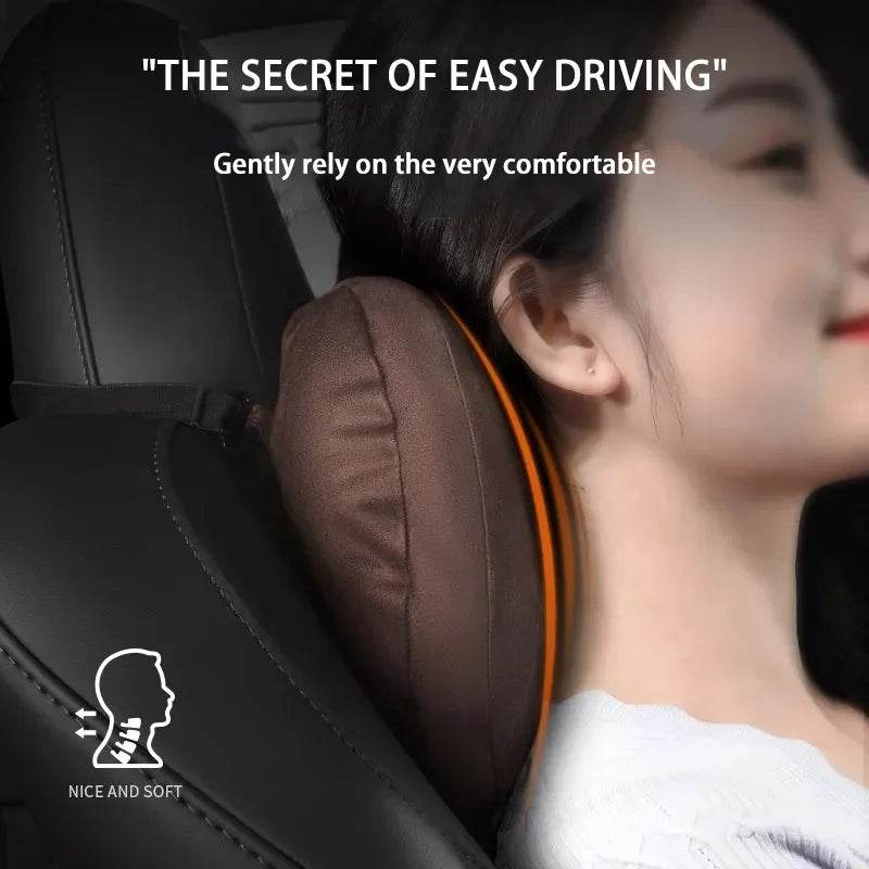 Tesla Car Headrest & Waist Pillow Set - Headrest White