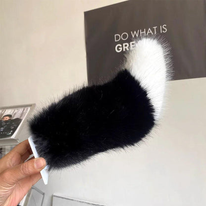 Electric Fluffy Fox Tail Vehicle Ornament