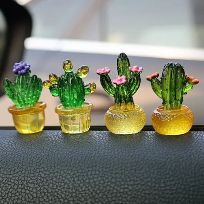 Mini Cactus Car Dashboard Ornament