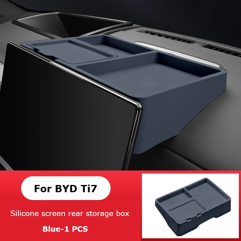 BYD Ti7 Behind-Screen Dashboard Storage Box - Silicone Blue Screen