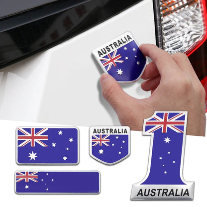 3D Metal Australia Flag Car Sticker – Aluminum Emblem Badge & Exterior Decal - A
