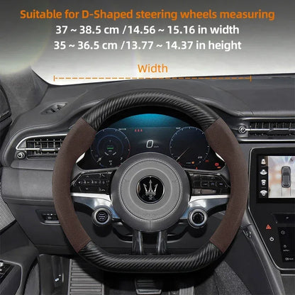 Maserati Suede Carbon Fiber Leather Steering Wheel Cover