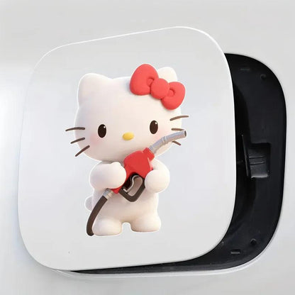 Hello Kitty Oil Cap Stickers - Waterproof Scratch-Resistant Decals