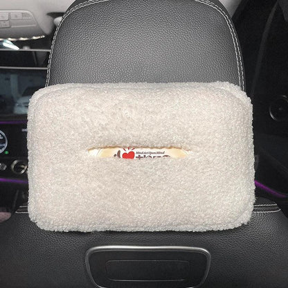 Plush Bear Car Tissue Box Holder - Headrest Hanging Napkin Organizer