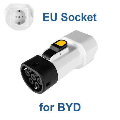 Type2 V2L Discharger Adapter 16A 3.5KW EU Socket for BYD MG Renault