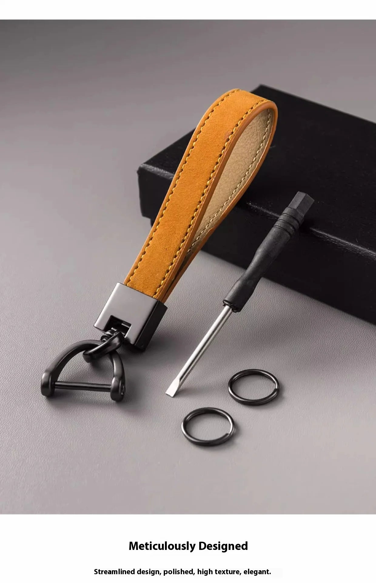 Genuine Cowhide Leather Car Keychain