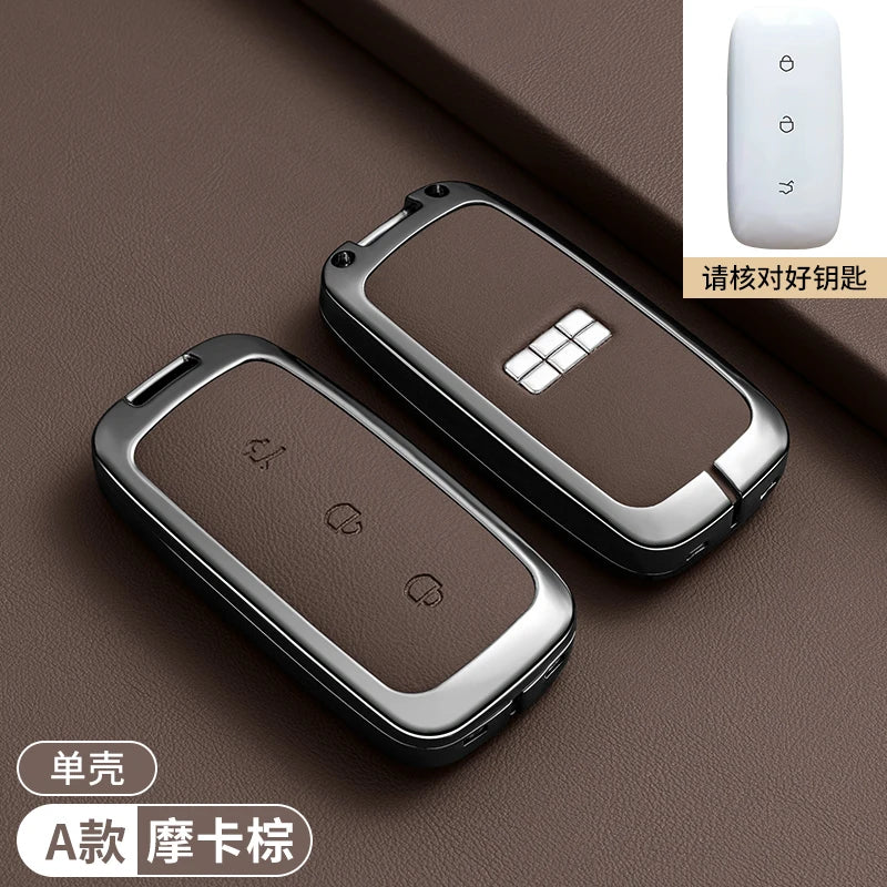 Zinc Alloy Leather Key Case Cover for Geely Galaxy EX5 Proton eM AS