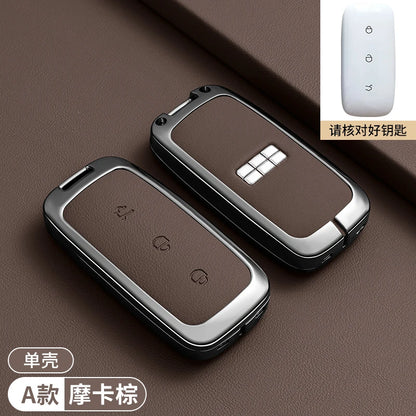 Zinc Alloy Leather Key Case Cover for Geely Galaxy EX5 Proton eM AS