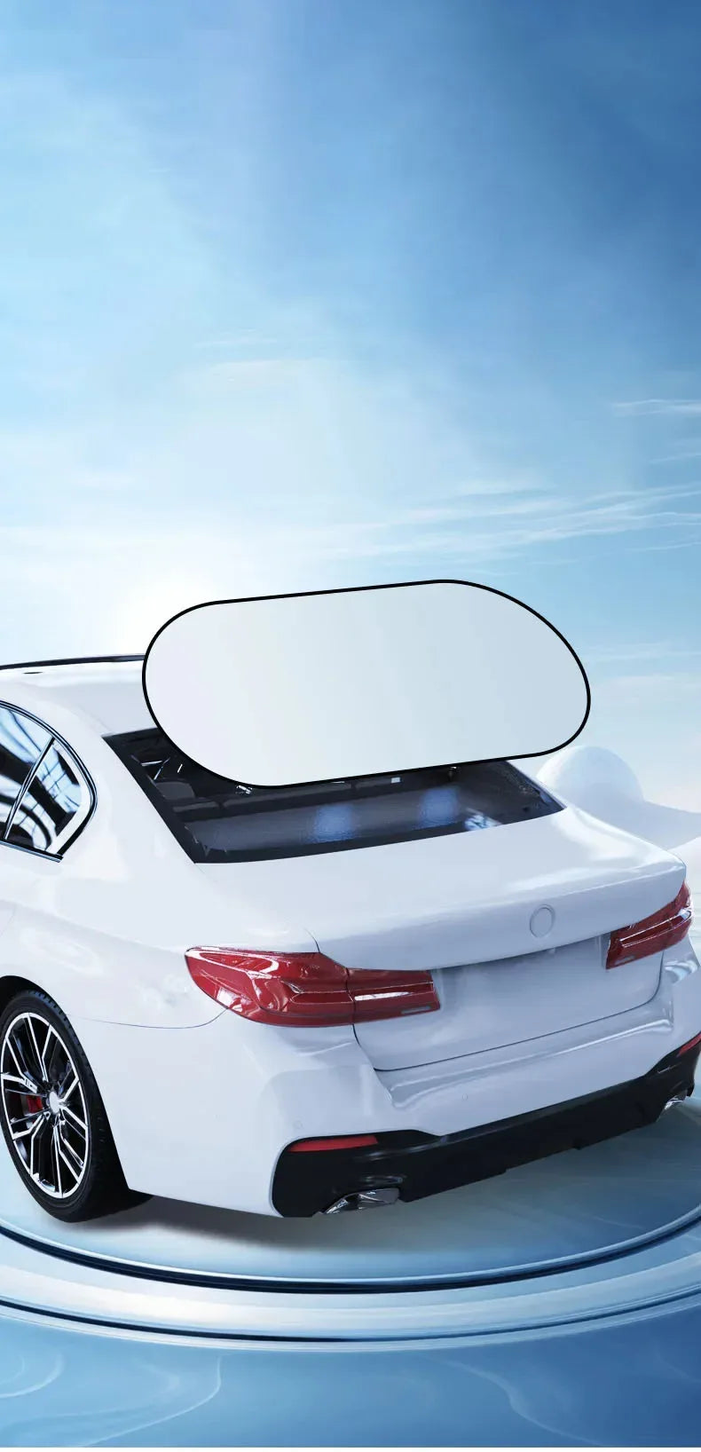 Universal Folding Car Rear Window Sun Shade with Suction Cups - A STYLE