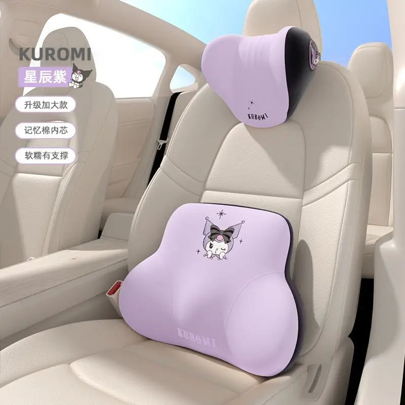 Sanrio Hello Kitty Kuromi & My Melody Car Headrest & Lumbar Pillow