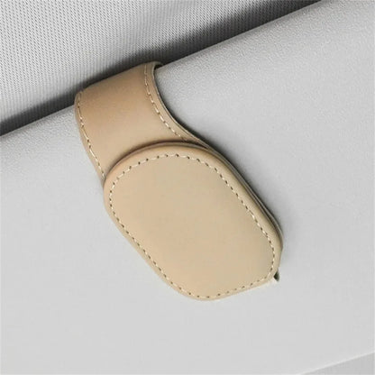 Magnetic Leather Car Visor Sunglasses Holder