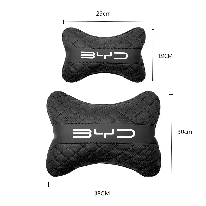 BYD Car Headrest & Lumbar Cushion - Black-headrest