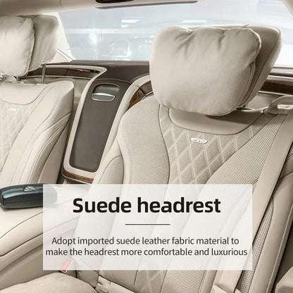 Maybach S-Class Breathable Soft Neck Headrest & Lumbar Support Pillow - Headrest Black