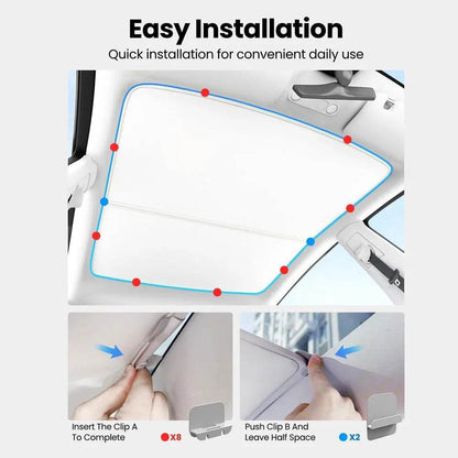 Tesla Model 3/Y Sunroof Sunshade (2020–2025) - Windshield M3 MY